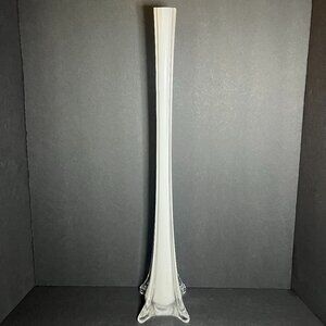 Decorative Wedding Party Centerpiece White Glass Eiffel Tower Tall Bud Vase 20"